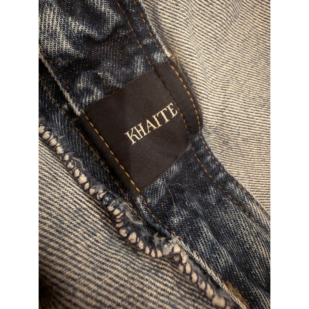 KHAITE Kyle Jeans 26‎ USA Made Distressed Knee Straight Leg 100% Cotton - Picture 7 of 10
